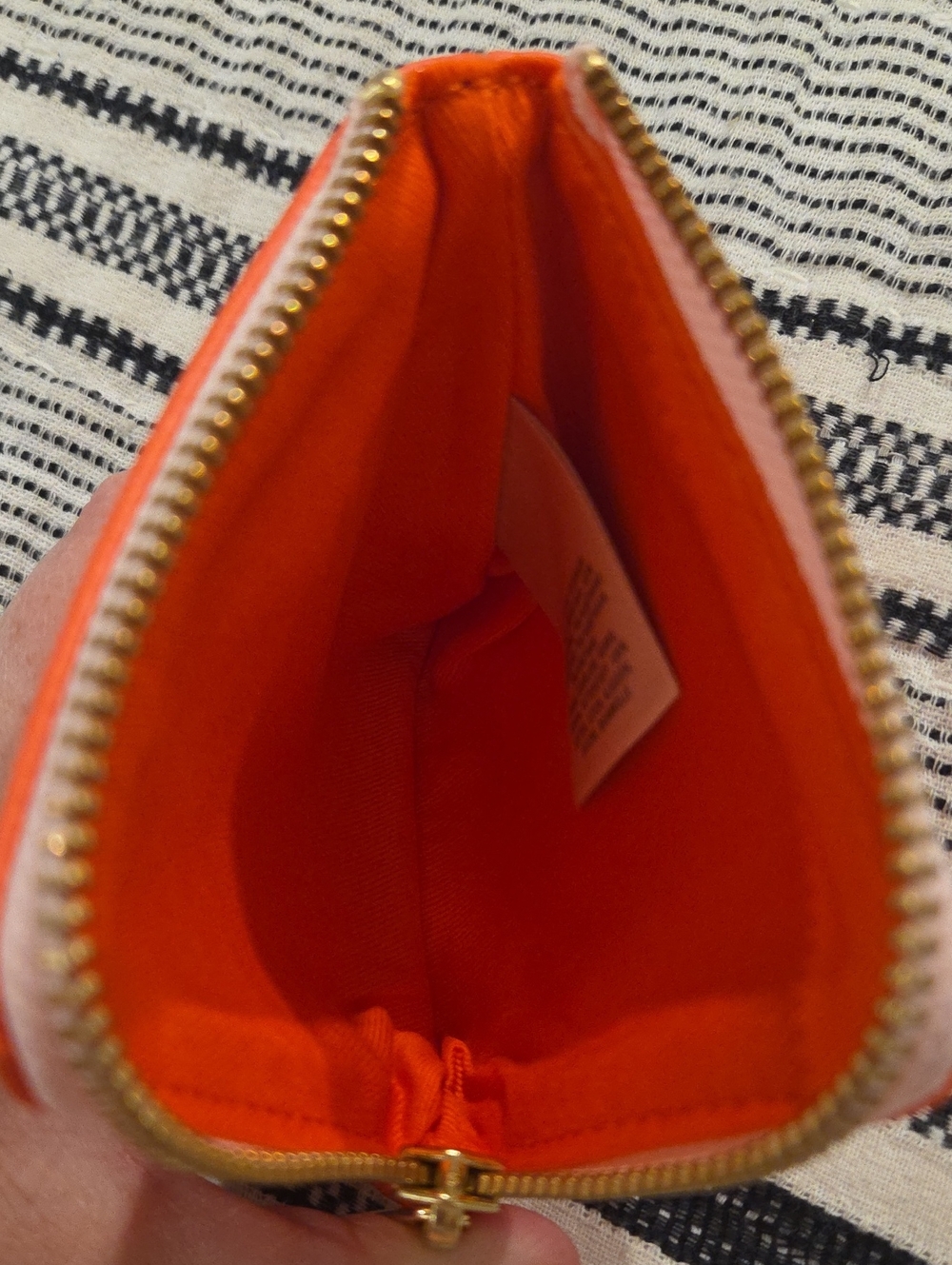 Rifle Paper Co Anthropologie bright orange gold hardware Paris coin purse Rare - Picture 4 of 5